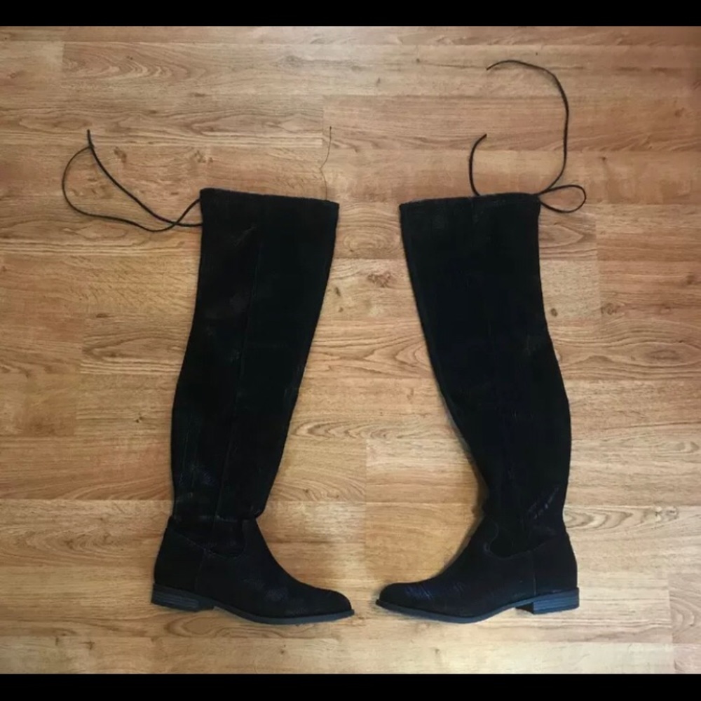 Thigh High JustFab “Jessi” Boots, Black, Size 9
